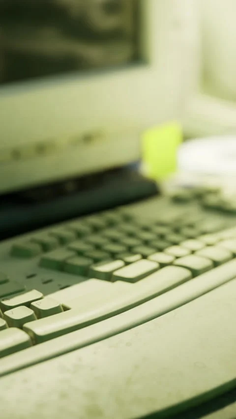 Old computer keyboard waiting for inspiration in a cozy workspace Stock Footage 331840670