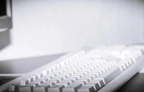 Old computer keyboard.isolated on a dark background Stock Photos