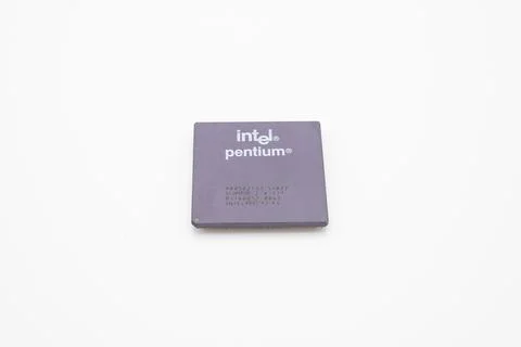 Old computer processor on a white background Stock Photos