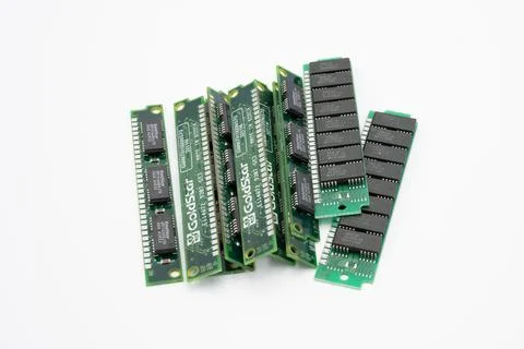 Old computer ram memory modules Stock Photos