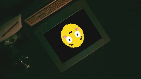 Old Computer Retro Smiley Face Stock Footage 274645663