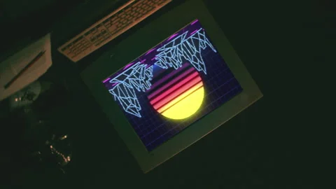 An Old Computer Retro Sun Stock Footage 274645814