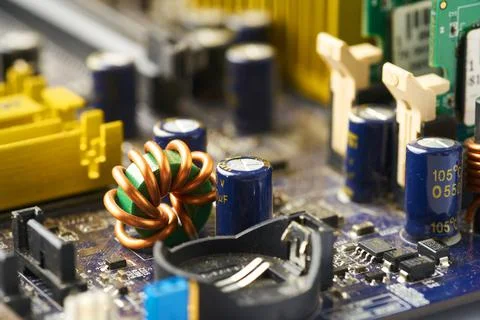 Old computer system unit with spiderweb and dust inside. Stock Photos