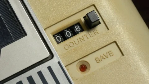 Old computer tape player counter Video stock 78140246