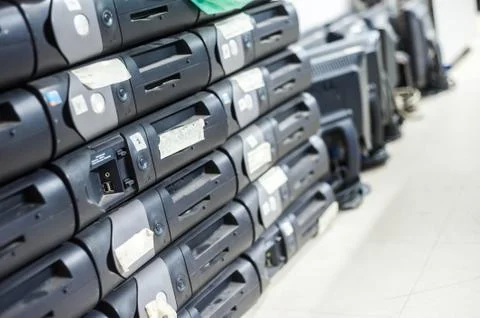 Old computer technology time passing Stock Photos