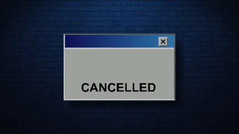 Old Computer Window with cancelled message 库存影片 178366168