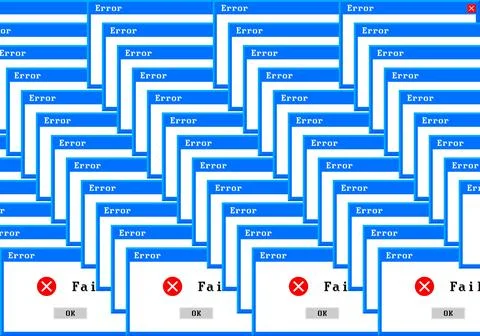 Old computer window, Critical error. Blank template window in retro style. Error Stock Illustration