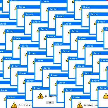 Old computer window, Critical error. Blank template window in retro style. Error 库存插图