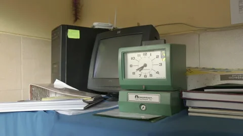Old computers and equipment in a south american hospital in Ollantaytambo, 動画素材 138534582