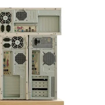 Old computers  for electronic recycling Stock Photos