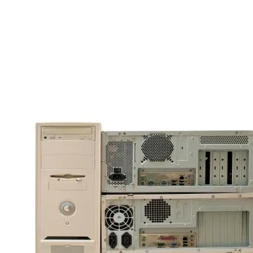 Old computers  for electronic recycling Foto stock