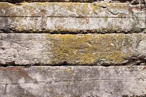Old concrete blocks wall background closeup Stock Photos