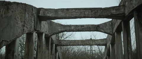 Old concrete bridge anamorphic Stock Footage 297633718