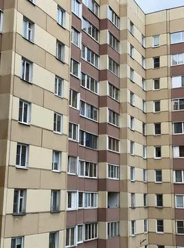 Old concrete panel multi-storey buildings of the ussr Stock Photos