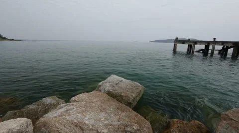 Old concrete pier Stock Footage 55758786
