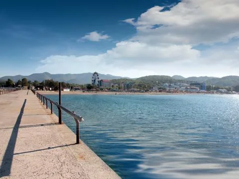 An old concrete pier Stock Photos
