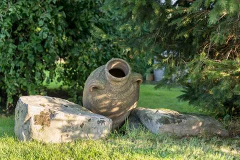 Old concrete vase Stock Photos