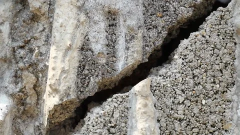 Old concrete wall background with large crack. Stock Footage 245959917