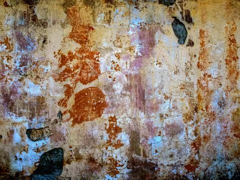 Old concrete wall with paint elements Stock Photos