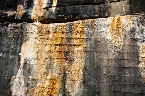 Old concrete wall with rust calcium stains Stock Photos