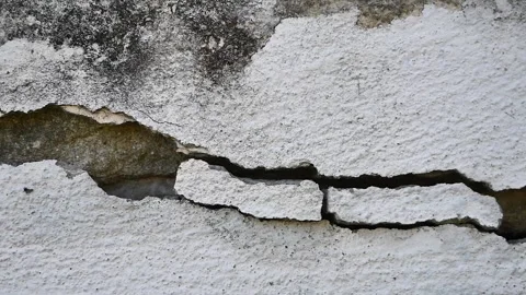 Old concrete wall texture large crack and dirty wall surface with large damage. Stock Footage 270129678