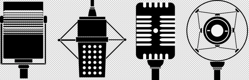 Old Condensor Mics Stock Illustration