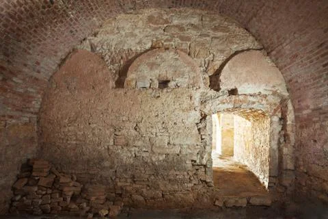 Old construction of cellar for beer or wine Stock Photos