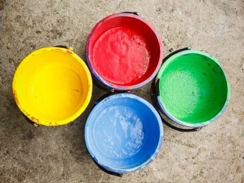 Old containing color silkscreen. Stock Photos