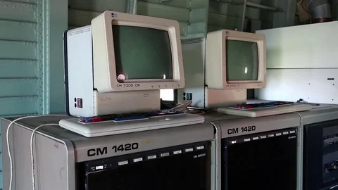 Old controlled computing complex Stock Footage 74850233