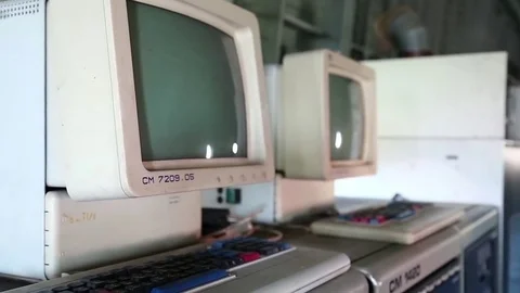 Old controlled computing complex Stock Footage 74931645