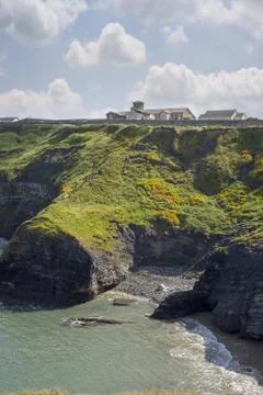 Old convent above cliffs Stock Photos