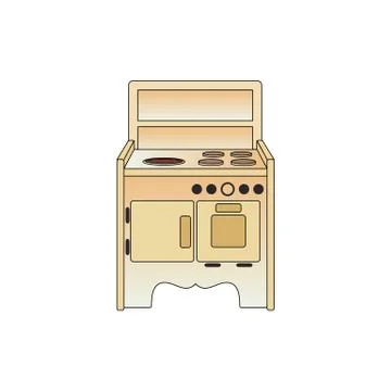 Old cooker vector illustration isolated on white background. Stock Illustration