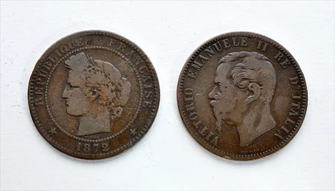 Old copper coin Stock Photos