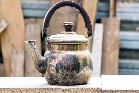 Old copper kettle Stock Photos