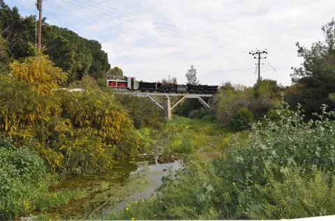 Old Copper Mine Train on Bridge Stock Photos
