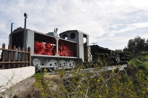 Old Copper Mine Train on Bridge Stock Photos