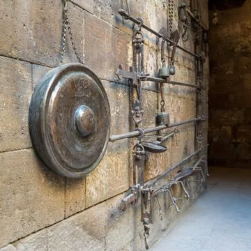 Old copper scale located at the courtyard of Gayer Anderson house Stock Photos