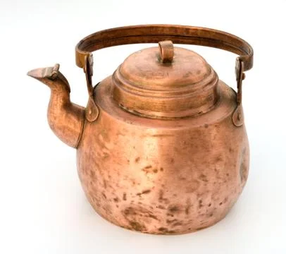 Old copper tea-pot. Stock Photos