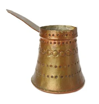 Old copper teapot Foto stock
