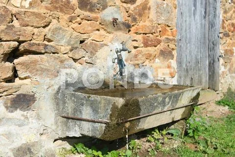 Old copper water tap Stock Photos