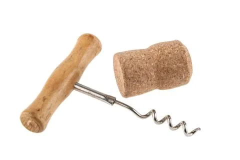 Old corkscrew isolated on white background Stock Photos