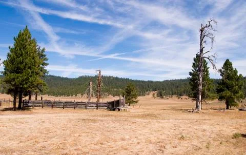 Old corral on prairie Stock Photos