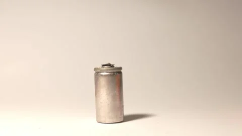 Old Corroded Battery from Rechargeable Ce Stock Footage 319494034