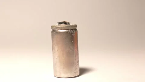 Old Corroded Battery from Rechargeable Ce Stock Footage 319494063