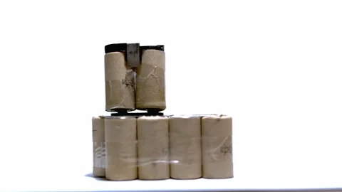 Old Corroded Battery from Rechargeable Ce Stock Footage 319494099