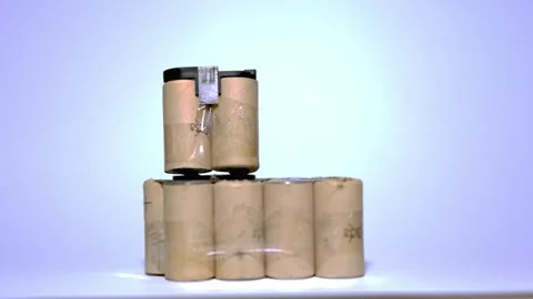 Old Corroded Battery from Rechargeable Ce Stock Footage 319494112