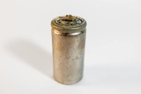 Old Corroded Battery from Rechargeable Ce Stock Photos