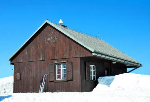 Old cottage on the hill Stock Photos