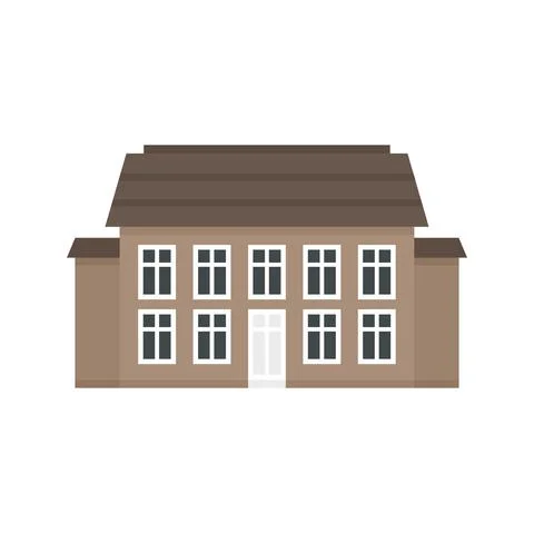 Old cottage icon flat isolated vector Illustration