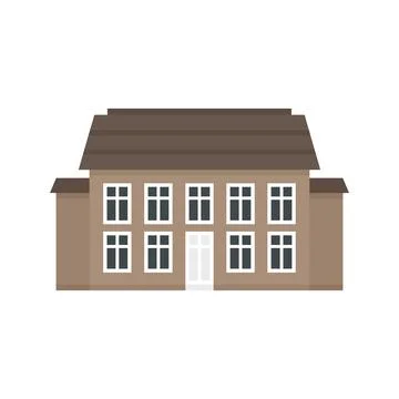 Old cottage icon flat isolated Illustration